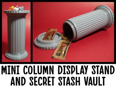 Mini Column Display Stand and Secret Stash Vault