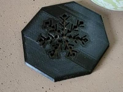 snowflake cup mat