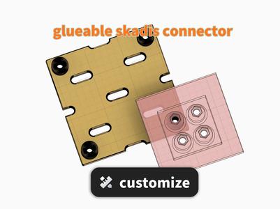glueable skadis connector component Wall-mountable Pegboard Connector Component