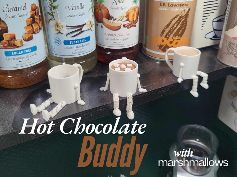 hot chocolate cup with articulated legs