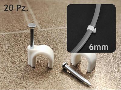 Wall Mount Cable Clip with Nail Ø6 mm