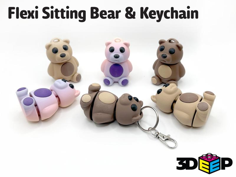 Flexi Sitting Bear & Keychain - No Supports