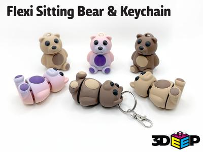 Flexi Sitting Bear & Keychain - No Supports