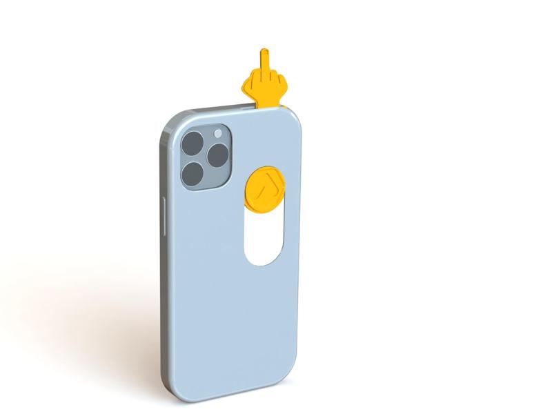 Iphone 15 Pro Max Case - Sliding Middle Finger