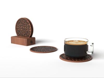 Coffee Coasters + Holder