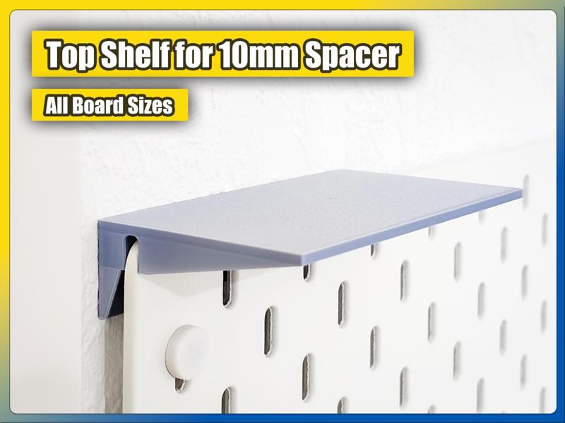 Top Mounting Shelf for IKEA Skadis (10mm Spacer)