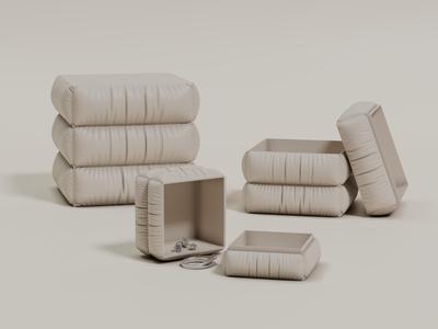 Cloth Storage Box - Quilted Cube (Com. Lic.)