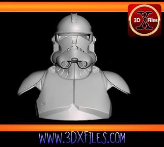 Star Wars - Bust - Clone Trooper Phase 2 with Helmet 3D print model