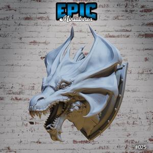 Brass Dragon Wall Trophy / Drake Decoration Item / Collectible Monster / Fantasy Figure / Magical Beast Statue / Draconic Decor