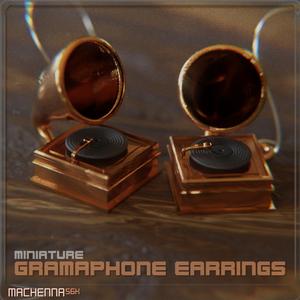 Miniature Gramaphone Earrings | 20s Retro