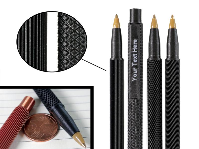 Customizable pens with ultra-fine textures