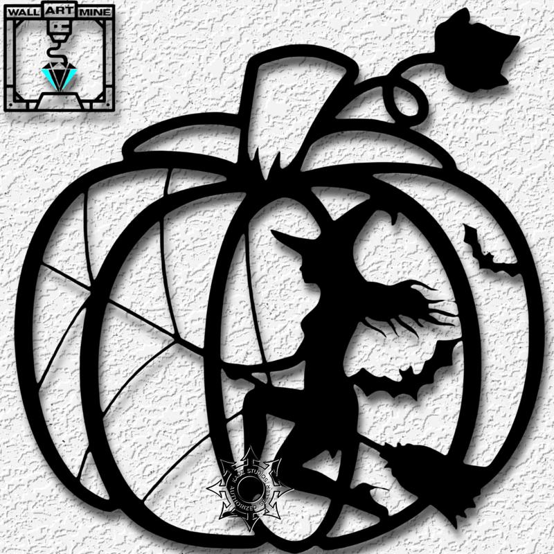 witchy pumpkin wall art halloween jackolantern decor