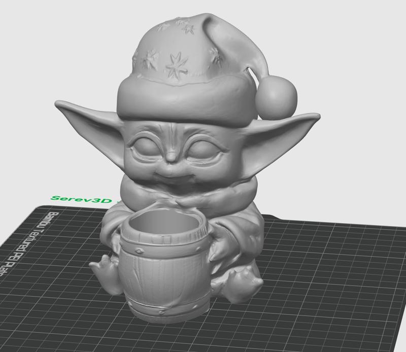 Christmas Grogu - Xmas Candle Holder - 3D print STL and multicolor 3MF file