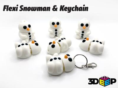 Flexi Snowman & Keychain - Print/place No Supports