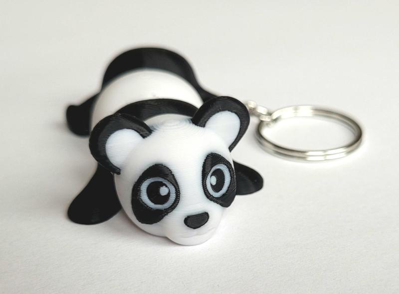 Adorable Multicolored Flexible Panda Keychain