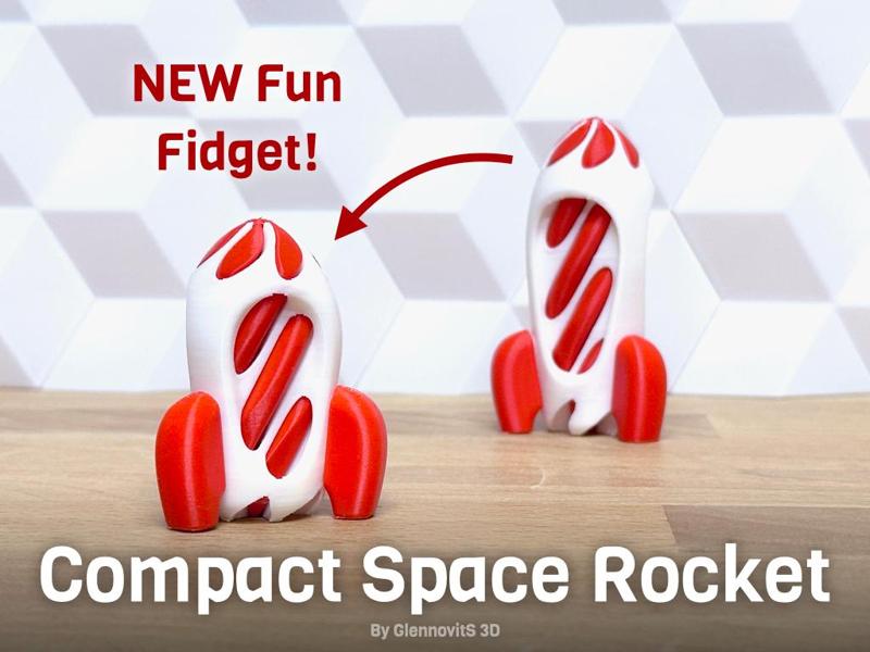 Compact Space Rocket (fidget helix spinner toy)