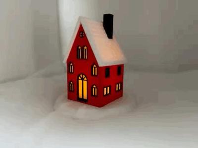 Cozy Glow Christmas Village Tea Light House NO-AMS