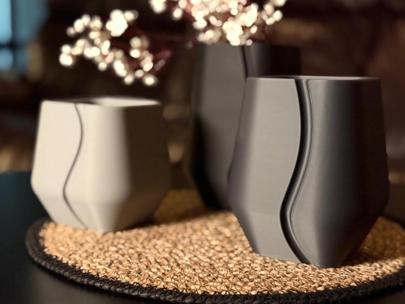 Wave Geometry Vase Set 