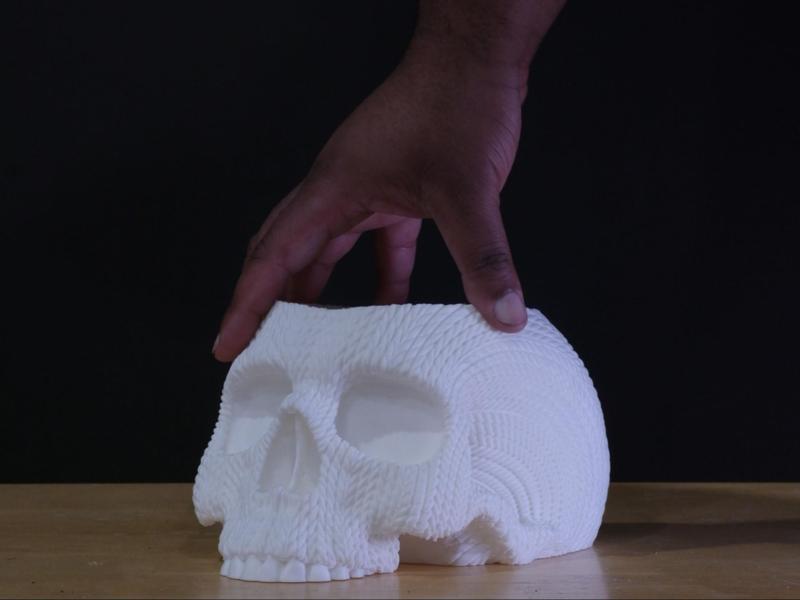 Knitted Skull Headphone Holders