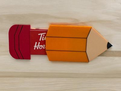 Pencil gift card holder