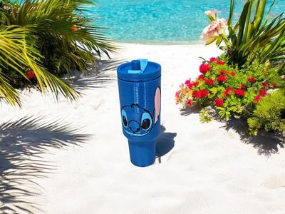 Stitch tumbler chapstick tube holder keychain
