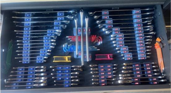 Gridfinity Universal Wrench Tray with label system