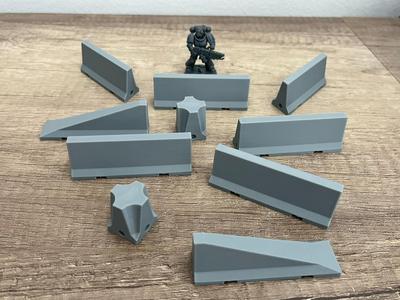 Double-sided concrete barrier / barricade terrain