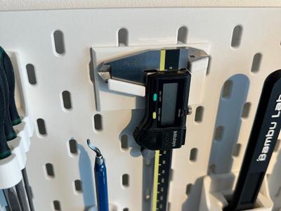 Caliper holder for IKEA Skadis pegboard