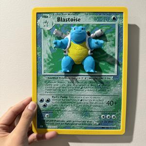 Oversized Blastoise Pokemon Card - HueForge Hybrid Print