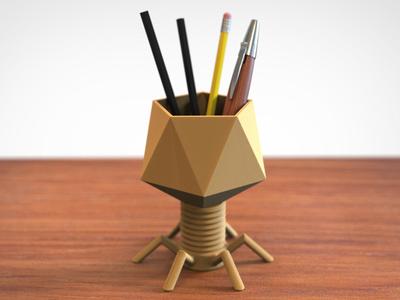 Bacteriophage Pencil Holder - Planter 
