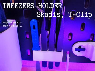Tweezers Holder for Ikea Skadis v2.0 (Low-Profile T-Clip)