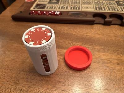 Store your poker chips in this. Comes with a threaded lid.