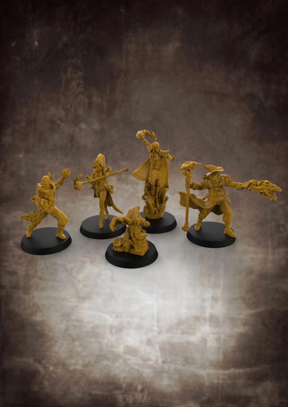 Mage Bundle (5 x 32mm scale miniatures)