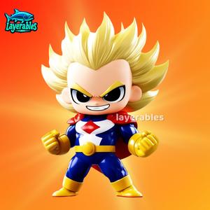 All Might Chibi STL - My Hero Academia 3D Print Model - Cute Anime Hero Figure