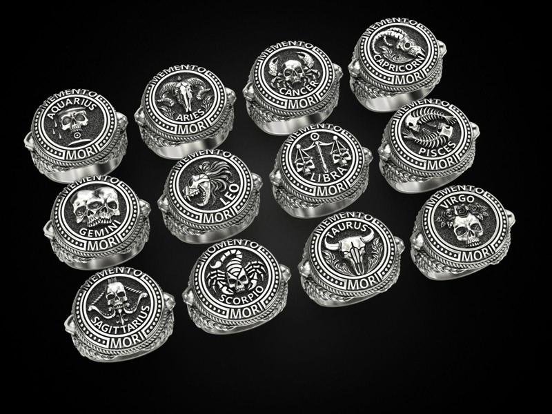 Collection Zodiac skull ring