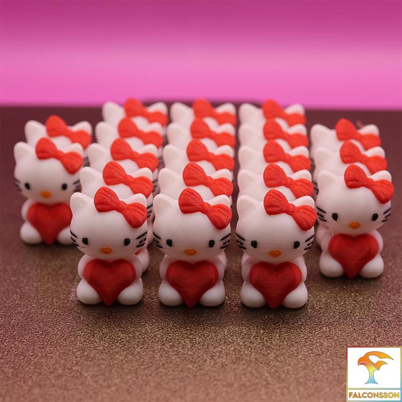 Heart Kitty multicolor keychain