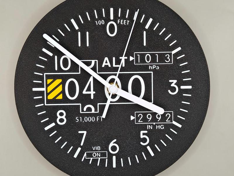 Aircraft Altimeter Clock