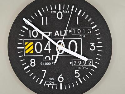 Aircraft Altimeter Clock