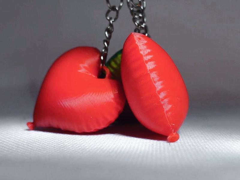 Mini heart balloon keychain