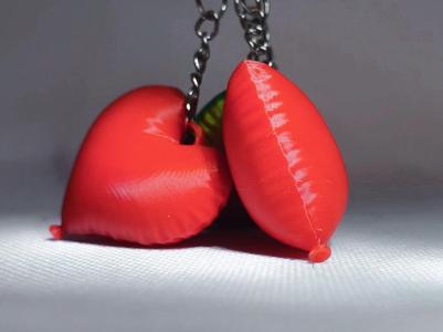 Mini heart balloon keychain