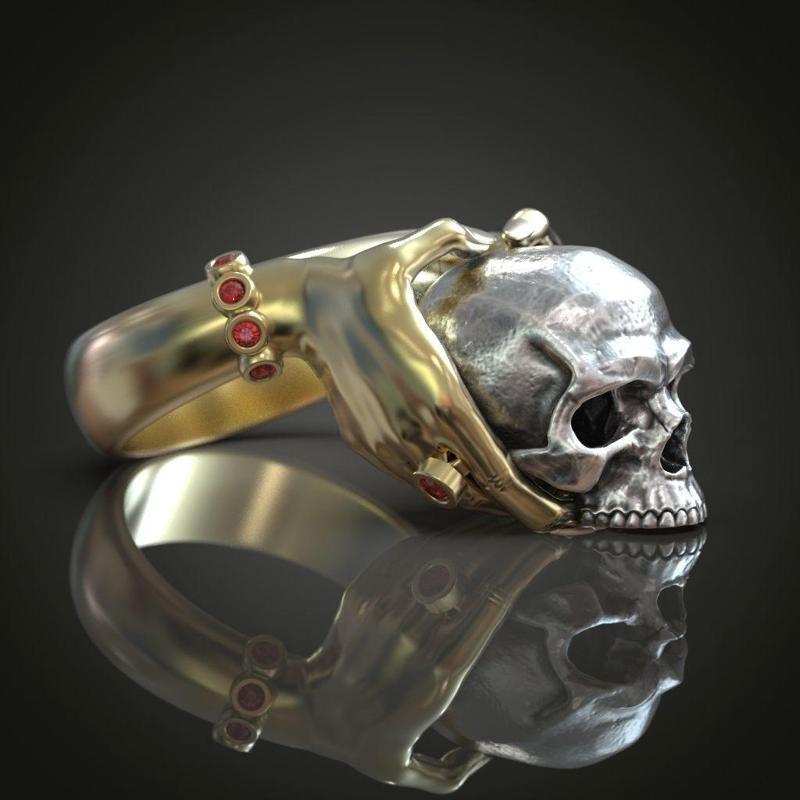 Ring Hands holding skull