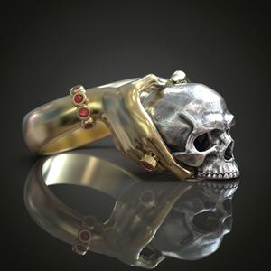 Ring Hands holding skull