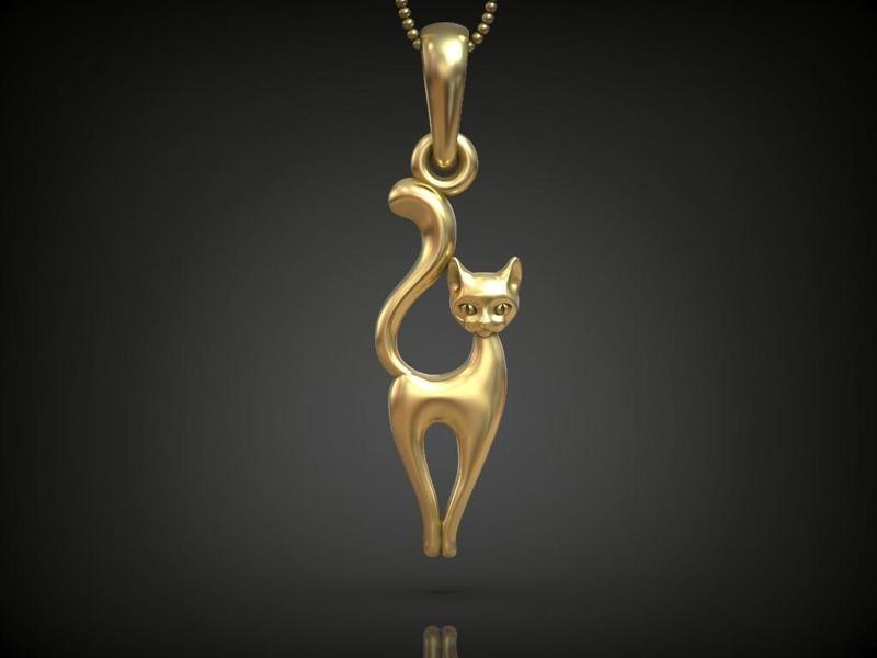 Pendant cat kitty women necklace