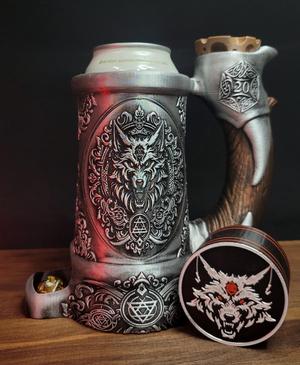 12oz Wolf Bite Can Cozy Dice Tower 