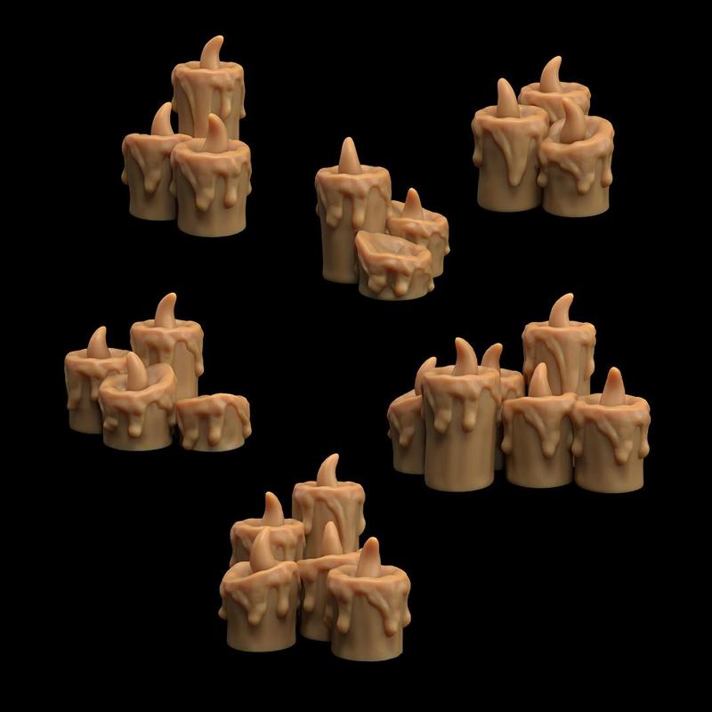 Halloween Candles Terrain | PRESUPPORTED | Halloween Weird World