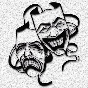 theater masks clown tragedy and comedy wall art home decor