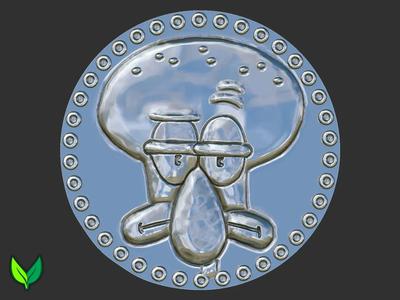 Handsome Squidward Double-Headed Coin – Funny 3D Print   