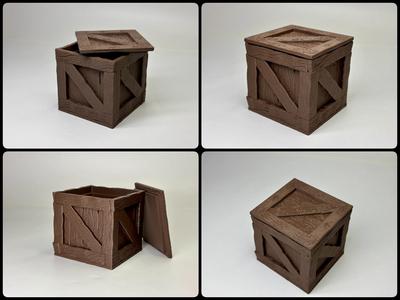 Cartoon wooden box with lid - a stylized classic!