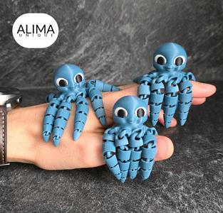 flexi baby octopus + keychain + separated parts