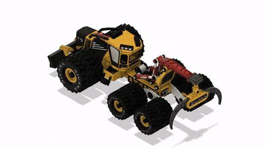 Yellow Log Skidder-All Dual Wheels